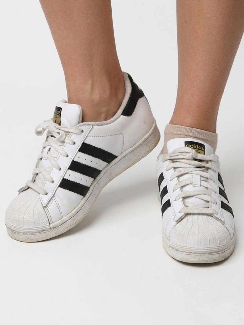 Adidas Superstar White & Black Shell Toe Sneakers Low Top Leather Shoes Sz 7.5